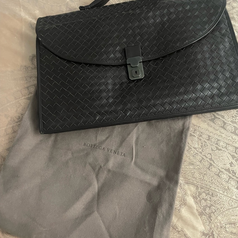 Bottega Veneta Mens Brown Briefcase
